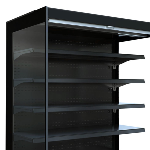 Wandkoeling | JAMIE | Zwart | +2°C/+4°C | Geforceerd | 5 Schappen | 1.52kW | Intern Nachtgordijn | 1510x665x1920(h)mm