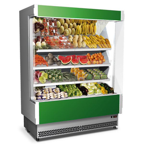 Wandkoeling | VULCANO | Grijs/Groen | +6°C/+8°C | Geventileerd | 4 Schappen | 1.45kW | Intern Nachtgordijn | 1330x800x2040(h)mm