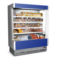 Mastro Wandkoeling | VULCANO | Grijs/Blauw | +3°C/+5°C | Geventileerd | 5 Schappen | 1.5kW | Intern Nachtgordijn | 1580x800x2040(h)mm 