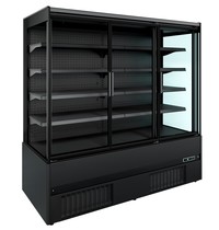 CombiSteel Wandkoeling | JAMIE | Zwart | +2°C/+4°C | Geforceerd | 5 Schappen | 2.3kW | Klapdeuren | 1935x665x1920(h)mm