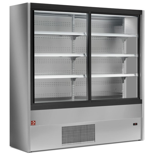 Wandkoeling | PADOVA | Grijs | +3°C/+6°C | Geforceerd | 4 Schappen | 0.84kW | Schuifdeuren | 1500x570x2000(h)mm
