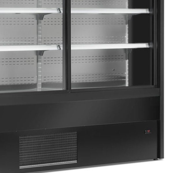 Wandkoeling | PADOVA | Zwart | +3°C/+6°C | Geforceerd | 4 Schappen | 0.84kW | Schuifdeuren | 1500x570x2000(h)mm