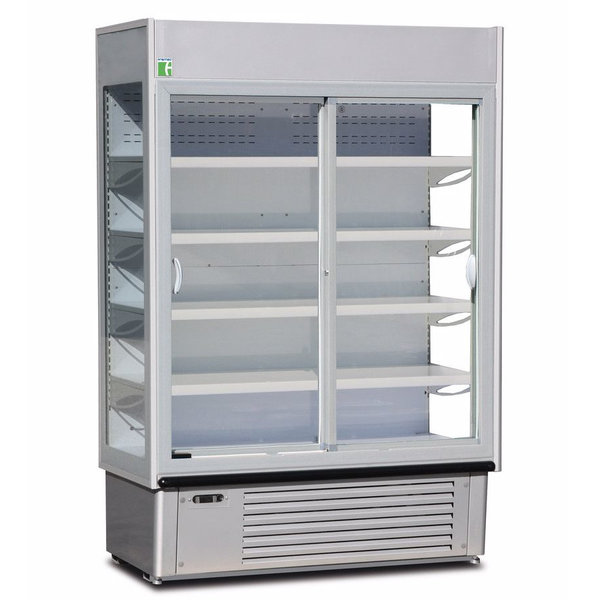Wandkoeling | SUPER SUNNY | Grijs | 0°C/+10°C | Geventileerd | 5 Schappen | 0.86kW | Schuifdeuren | 1335x737x1987(h)mm
