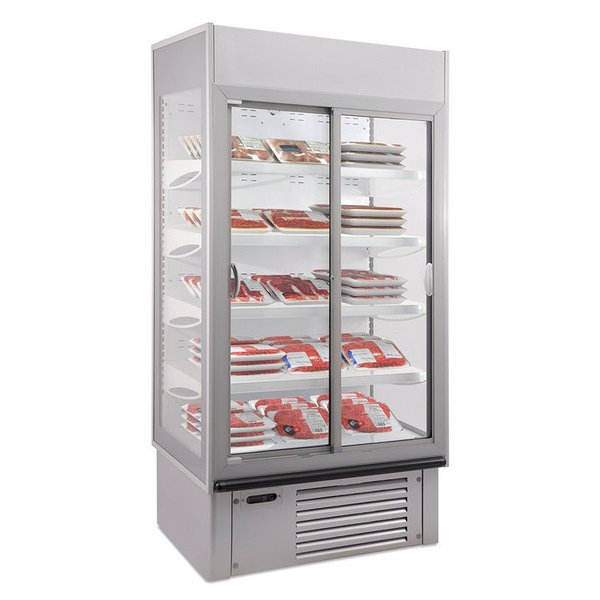 Wandkoeling | SUPER SUNNY | Grijs | 0°C/+10°C | Geventileerd | 5 Schappen | 1.07kW | Schuifdeuren | 1885x737x1987(h)mm