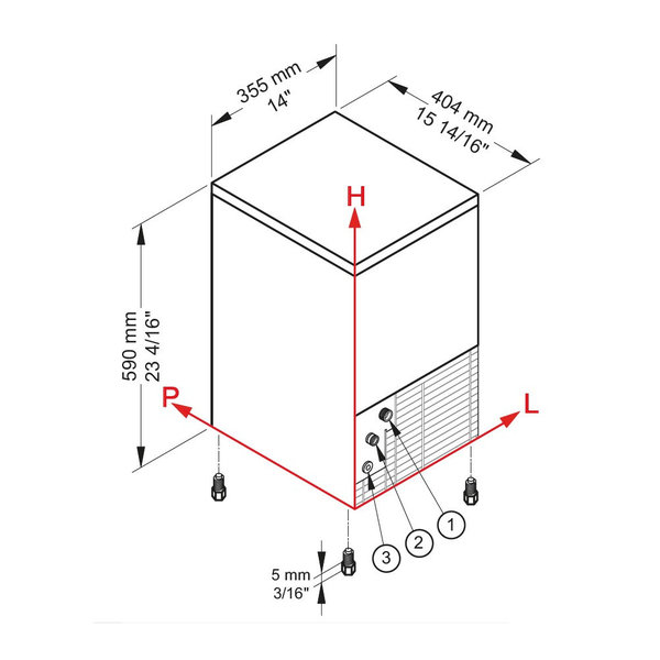 IJsblokjesmachine | Volle Blokjes (13g) | 21kg/24h | Bunker 4kg | Luchtgekoeld | 355x404x590(h)mm