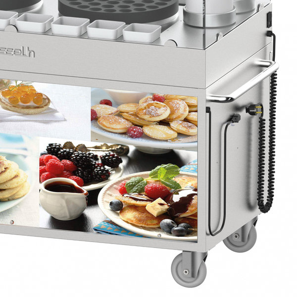 Poffertjes-Trolley | RVS | 2 Bakplaten (Ø400mm) | 5.4kW | 1516x625x1150(h)mm