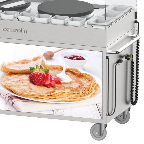 Crêpe-Trolley | RVS | 2 Bakplaten (Ø400mm) | 5.4kW | 1516x675x1150(h)mm