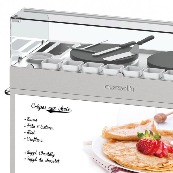 Crêpe-Trolley | RVS | 2 Bakplaten (Ø400mm) | 5.4kW | 1516x675x1150(h)mm