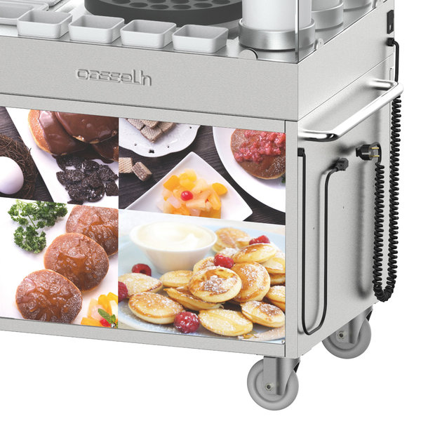 Poffertjes-Trolley | RVS | 1 Bakplaat (Ø400mm) | 2.7kW | 1036x675x1150(h)mm