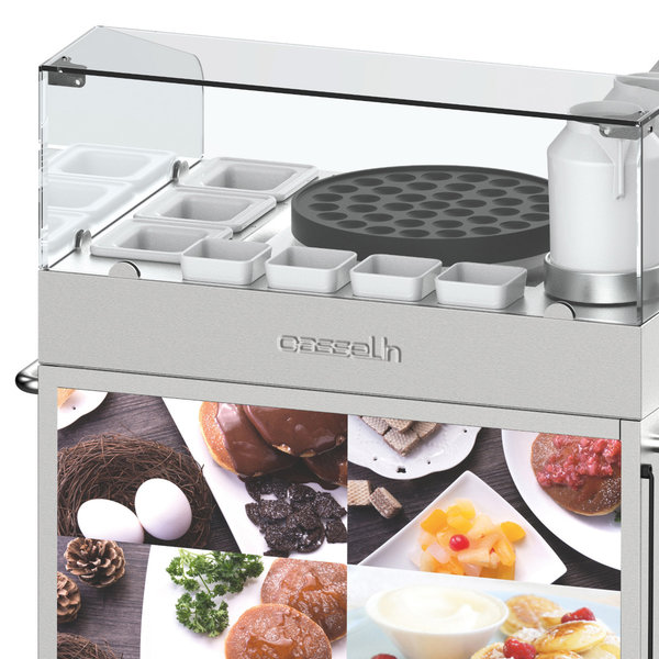 Poffertjes-Trolley | RVS | 1 Bakplaat (Ø400mm) | 2.7kW | 1036x675x1150(h)mm