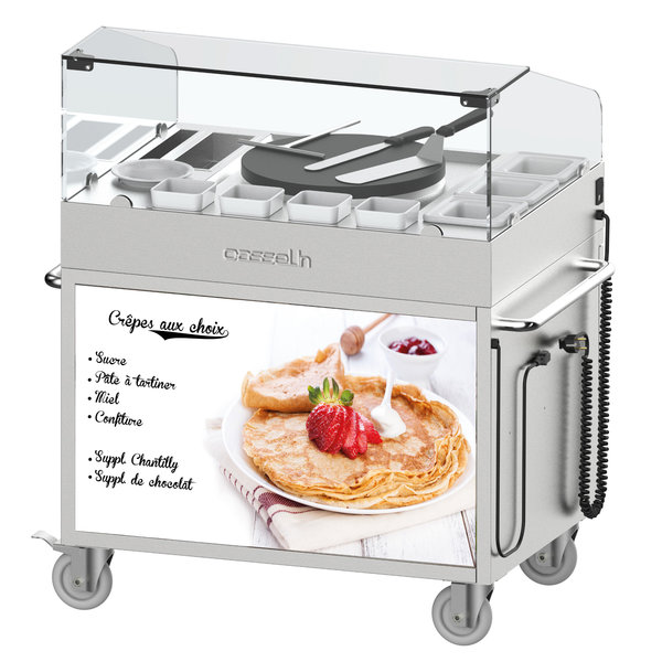Crêpe-Trolley | RVS | 1 Bakplaat (Ø400mm) | 2.7kW | 1040x708x1150(h)mm