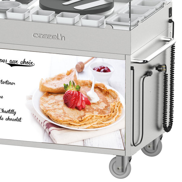 Crêpe-Trolley | RVS | 1 Bakplaat (Ø400mm) | 2.7kW | 1040x708x1150(h)mm