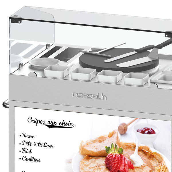 Crêpe-Trolley | RVS | 1 Bakplaat (Ø400mm) | 2.7kW | 1040x708x1150(h)mm