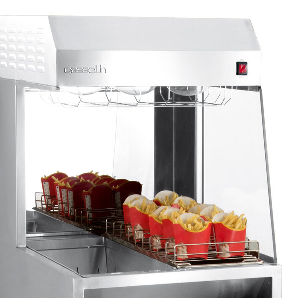 Frites-Warmhoudstation | RVS | Interne Lekbak | Wielen (Geremd) | 0.9kW | 600x700x1500(h)mm