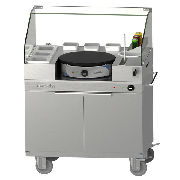Crêpe-Trolley | RVS | 1 Bakplaat (Ø400mm) | 2.7kW | 903x625x1150(h)mm