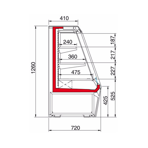 Wandkoeling | GENIUS2 | Grijs | Voor Externe Koelunit | 3 Schappen | Intern Nachtgordijn | 1340x720x1260(h)mm
