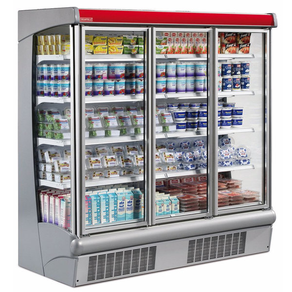 Wandkoeling | ARGUS | Grijs | Voor Externe Koelunit | 5 Schappen | Koppelbaar | Klapdeuren | 1330x875x2030(h)mm