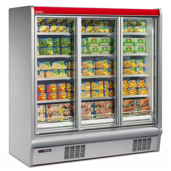 Wandvriezer | ARGUS | Grijs | Voor Externe Koelunit | 5 Schappen | Koppelbaar | Klapdeuren | 1330x797x2034(h)mm