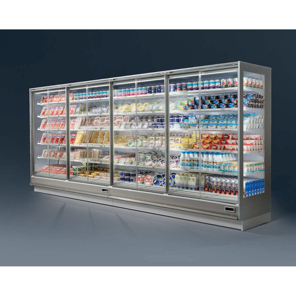 Wandkoeling | VISION | Grijs | 0°C/+2°C | Geforceerd | 5 Schappen | Koppelbaar | Klapdeuren | Energiezuinig | 978x895x2210(h)mm