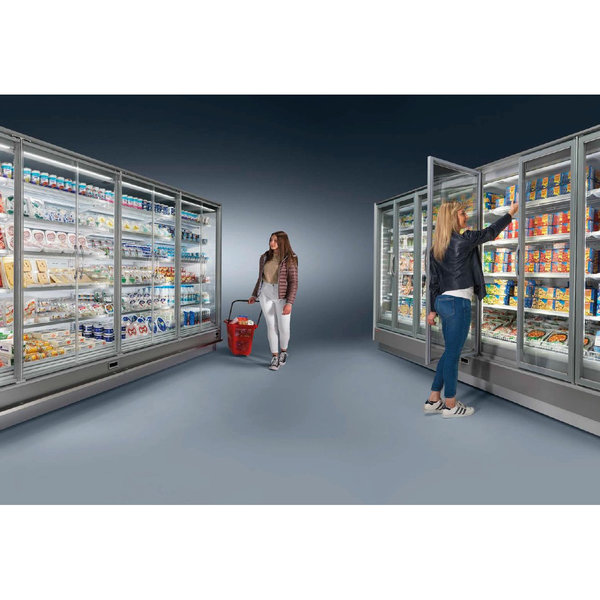 Wandkoeling | VISION | Grijs | 0°C/+2°C | Geforceerd | 5 Schappen | Koppelbaar | Klapdeuren | Energiezuinig | 1290x895x2210(h)mm