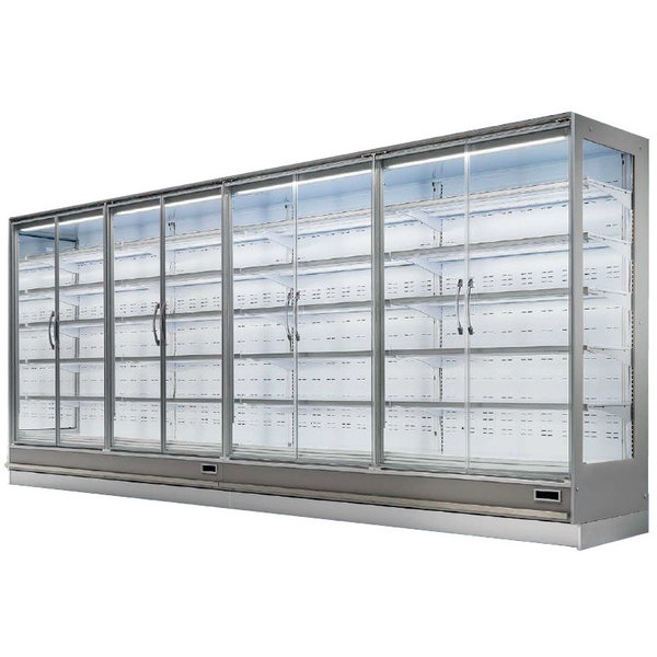 Wandkoeling | VISION | Grijs | 0°C/+2°C | Geforceerd | 5 Schappen | Koppelbaar | Klapdeuren | Energiezuinig | 2549x895x2210(h)mm