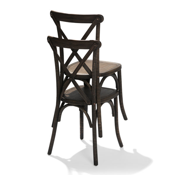 Stoel Crossback | Lichtbruin | Massief Hout | Stapelbaar | 480x470x880(h)mm