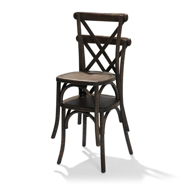Stoel Crossback | Lichtbruin | Massief Hout | Stapelbaar | 480x470x880(h)mm