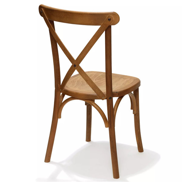Stoel Crossback | Lichtbruin | Massief Hout | Stapelbaar | 480x470x880(h)mm