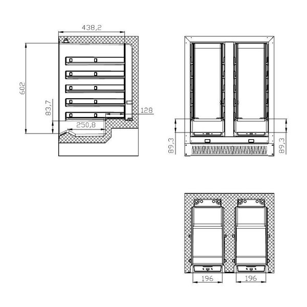 Wijnkoelkast 100L | 40 flessen | 2 Glazen deur | Zwart | 2 x 5 roosters | Geforceerd | 595x570x820(h)mm