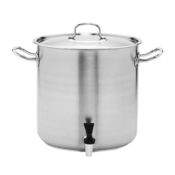 Kookpan | RVS | 24L | Aftapkraan | Incl. Deksel | Ø320x320(h)mm