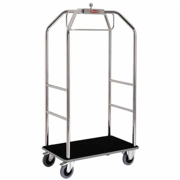Wagen | Voor Koffers + Vestiaire | Verchroomd | Op Wielen | Ø160mm + 2 Met Rem | 986x590x1890(h)mm