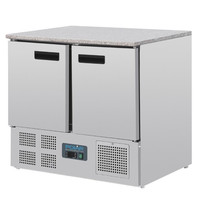 Polar Koelwerkbank | 240L | 2 Deuren (1/1 GN) | +2°C/+5°C | Geventileerd | 0.16kW | Natuursteen Werkblad | 900x700x880(h)mm