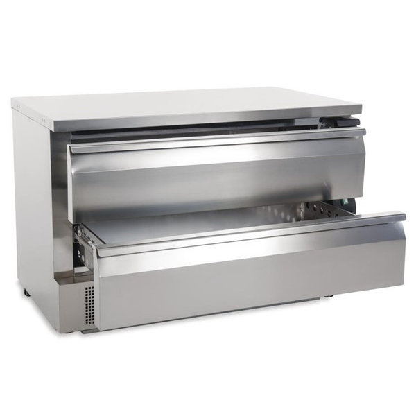 Koel-/Vrieswerkbank | 265L | 2 Laden (6x 1/1 GN) | -10°C/-20°C & -2°C/+10°C | Geforceerd | Wielen (Geremd) | 1230x700x870(h)mm