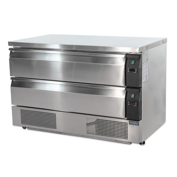 Koel-/Vrieswerkbank | 265L | 2 Laden (6x 1/1 GN) | -10°C/-20°C & -2°C/+10°C | Geforceerd | Wielen (Geremd) | 1230x700x870(h)mm