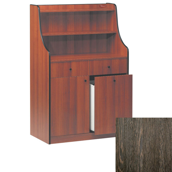 Dienstmeubel | Gemelamineerd Hout (Wengé) | 3 Laden + 1 Deur + 2 Planken | 940x480x1450(h)mm