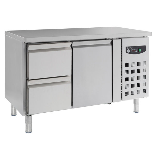 Koelwerkbank | 282L | 1 Deur (1/1 GN) + 2 Laden | +2°C/+8°C | Geforceerd | 0.34kW | 1360x700x850(h)mm