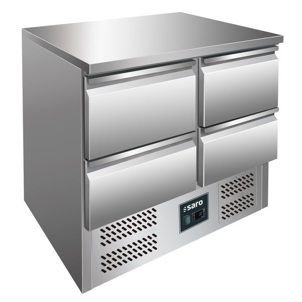 Koelwerkbank | 240L | 4 Laden (1/1 GN) | +2°C/+8°C | Statisch + Ventilator | 0.23kW | 900x700x870/890(h)mm