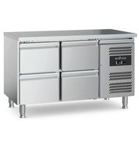 Ecofrost Koelwerkbank | 282L | 4 Laden (1/1 GN) | +2°C/+8°C | Geforceerd | 1360x700x850(h)mm 