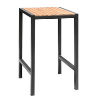 Bolero Stalen acaciahouten vierkante tafel | 600x600x1000(h)mm