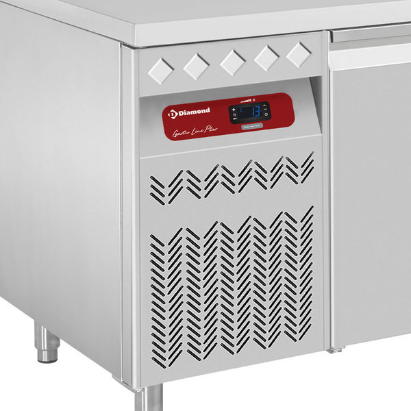 Koelwerkbank | 260L | 2 Deuren (1/1 GN) | -2°C/+8°C | Geventileerd | 0.18kW | Achteropstand | 1330x700x866/1045(h)mm