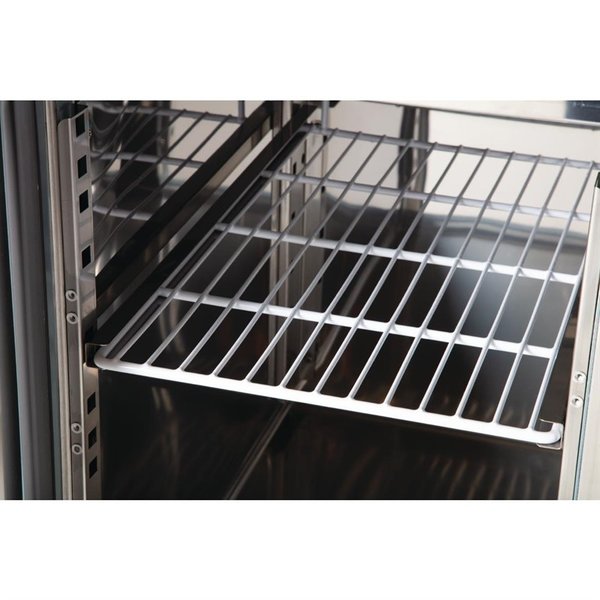 Koelwerkbank | 282L | 1 Deur + 2 Laden (1/1 GN) | -2°C/+5°C | Geforceerd | 0.35kW | Wielen (Geremd) | 1360x700x850(h)mm