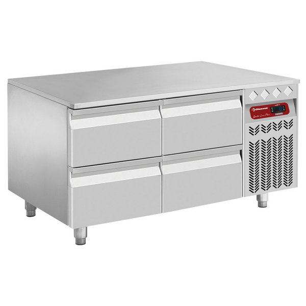 Koelwerkbank | Laag Model | 240L | 4 Laden (1/1 GN) | -2°C/+8°C | Geventileerd | 0.16kW | 1200x700x645/705(h)mm