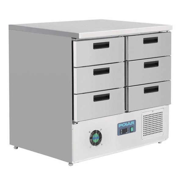 Koelwerkbank | 240L | 6 Laden (1/1 GN) | +2°C/+8°C | Geventileerd | 0.16kW | 903x700x850(h)mm