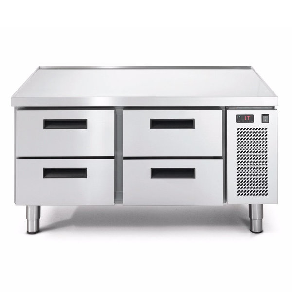 Koelwerkbank | LINEAR | Laag Model | 180L | 4 Laden (1/1 GN) | -2°C/+7°C | Geforceerd | 0.12kW | Verdiept Werkblad | 1200x685x613(h)mm