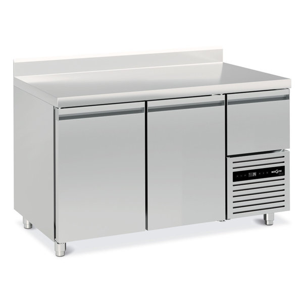 Koelwerkbank | Energiezuinig | 260L | 2 Deuren (1/1 GN) + 1 Lade | -2°C/+5°C | Statisch/Geventileerd | 0.18kW | Achteropstand | 1330x700x835/995(h)mm