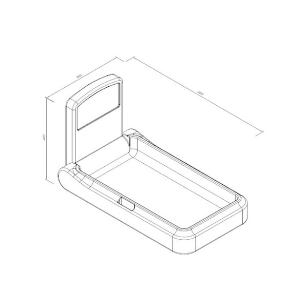 Babyverschoontafel | Wit | Opklapbaar (Verticaal) | Wandmontage | 480x885x485(h)mm