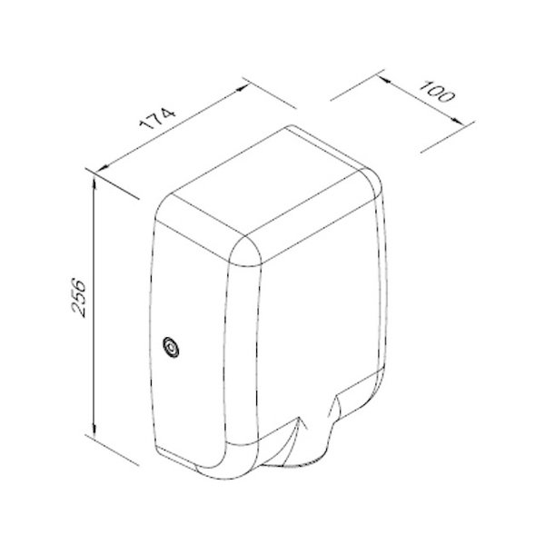 Handendroger | RVS | Automatisch | Droogtijd 10-12s | 1kW (230V) | 174x100x256(h)mm