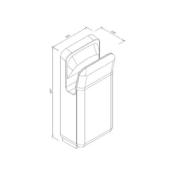 Handendroger | Kunststof | Automatisch | Droogtijd 7-10s | 1.9kW (230V) | Antibacterieel | 300x220x687(h)mm
