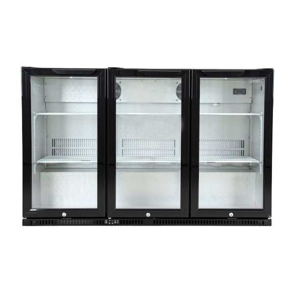 Barkoelkast | 350L | Zwart | 0°C/+10°C | Geforceerd | Draaideuren | 1350x520x870(h)mm