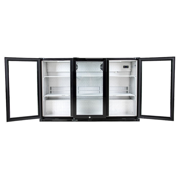 Barkoelkast | 350L | Zwart | 0°C/+10°C | Geforceerd | Draaideuren | 1350x520x870(h)mm